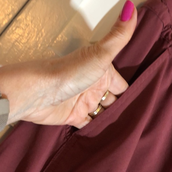 Athleta Attitude Lined Jogger Rouching Legs Drawstring Pant Rust Bronze SZ 14P - Picture 4 of 10